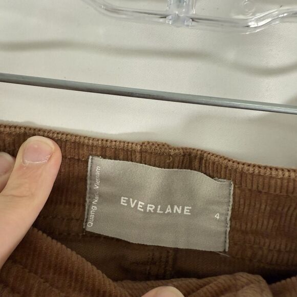 Everlane Corduroy Pants Women's 4 Brown Flat Front Pockets Cotton Blend - Picture 6 of 10